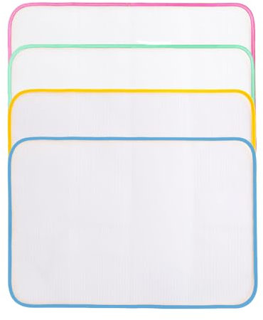 TRKETK 4 Stück Bügeltuch, Mesh Stoff Bügeltuch Pad Anti-Fokus-Schutzpolster Schutzbügel Tuch Bügeltuch Haushalts-Bügelkissen-Isoliernetz Bügeltuch aus Hitzebeständigem Netzgewebe (40 x 60 cm)