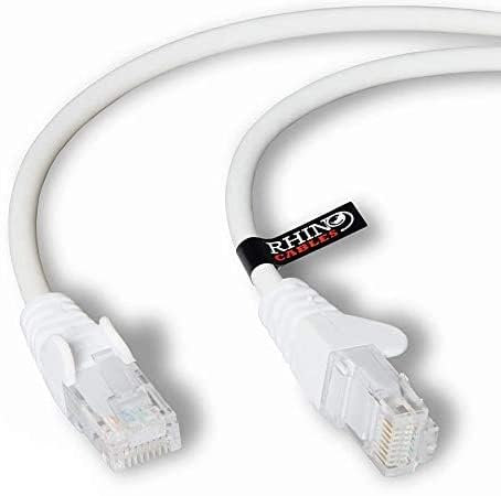 rhinocables CAT 6 High-Speed Gigabit Ethernet Cable - Patch Network Lead for LAN| Snagless UTP With LSZH Jacket | RJ45 Connector - Internet, Router, Modem, Smart TV, PC & More (5m, White, Pack of 25)