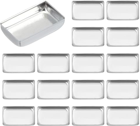 PH PandaHall 80 stycken tomma metalliska panna aluminium palett panna sminkflaskor rektangel ögonskugga palett blush läppstift organiserare akvarell palett för DIY smink pressad palett kosmetika