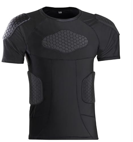 RenDiuJups Camiseta Portero Profesional Hombre Chaleco Acolchado EVA con Protección Codos/Pecho, Equipación Seguridad Transpirable para Entrenamiento y Partidos(B,L (Fit 65-75kg))