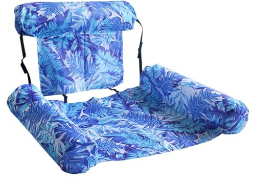 Sillón Inflable, Colchón Inflable Piscina, Silla De Agua Plegable con Respaldo Y, Hamaca Portátil De La Piscina, Juguetes De Agua Divertidos (A)