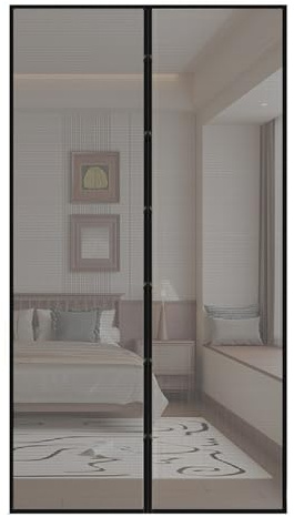 KJBDQQH Zanzariere per Porte Zanzariera for Porta, Tenda for casa, Rete Magnetica Automatica, Anti-Mosche, Insetti, zanzariera(Black,W90cm x H210cm)