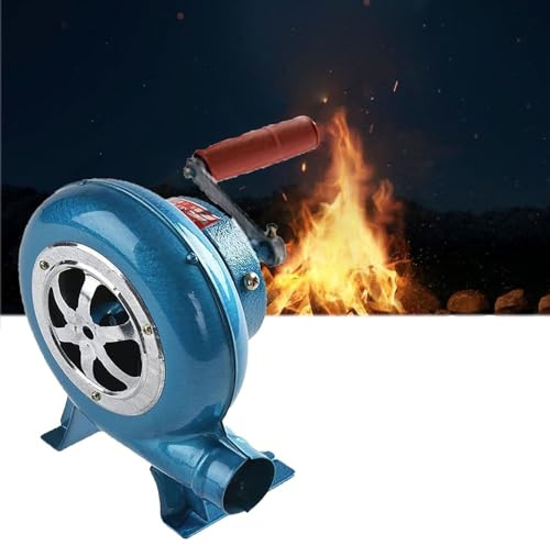 JOUFNING Souffleur d'air Manuel pour Barbecue, Souffleur À Manivelle pour Forge, Allume-feu Portable pour Barbecue, Souffleur Manuel D'extérieur pour Barbecue avec Manivelle(150W)