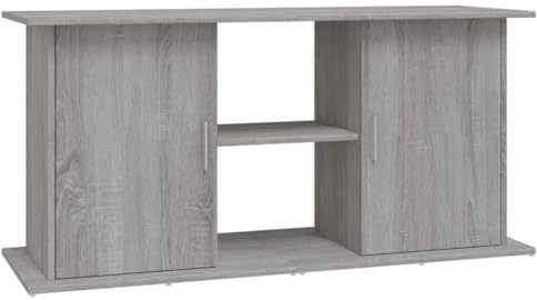 Soporte para Acuario con Compartimentos y Estantes, Mueble bajo para Acuario, Mueble para Terrario, Gris Hormigón, Material de Madera(121x41x58 Cm) (121x41x58cm)