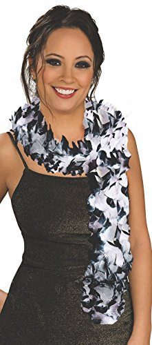 Deluxe 133g White Black Feather Boa Costume Accessory