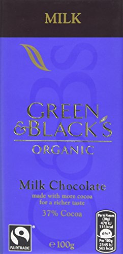 Green & Black's Organic Milk Chocolate Bar, 37% Cocoa, 90 g (Pack of 1)