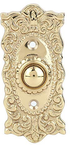 A29 Decorative Push Button Doorbell, Brass, Polished Lacquered Finish