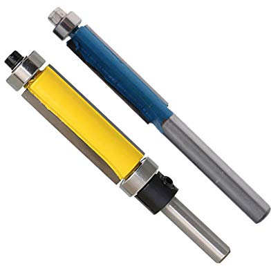 Baoblaze 2pcs Fraise à Affleurer Droit pour Fraises à Bois Queue 1/4 et 6mm Outil électrique