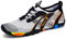 Strandschuhe Damen Herren Wasserschuhe Badeschuhe Unisex Atmungsaktiv Leicht Barfußschuhe rutschfeste für Schwimmen Tauchen(934 Weiß orange, 43EU)