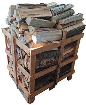 VBChome Brennholz Menge 200 kg Halbpalette Eiche Holz Holzscheite 30cm Getrocknetes Holz Kaminholz Lagerfeuer und Ofen Kaminöfen Grill Feuerholz Auswahl 10-500 kg Natürlich Holz Sofort Einsatzbereit