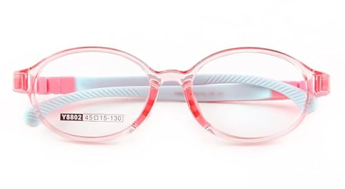QYAJS Montatura per occhiali da vista per bambini, montatura TR90, flessibile, pieghevole, monoblocco, sicura per ragazze e ragazzi (età 3-5 anni), Rosa, Small