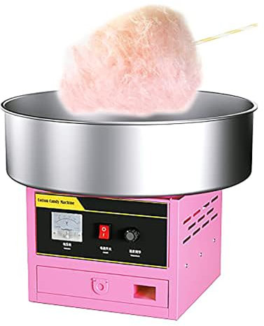 WOTZOV Macchina Professionale per Zucchero Filato, Macchina per Zucchero Filato Commerciale da 1200 W, Dotata di Secchio per spiedini di bambù, Set Completo di Utensili per la p