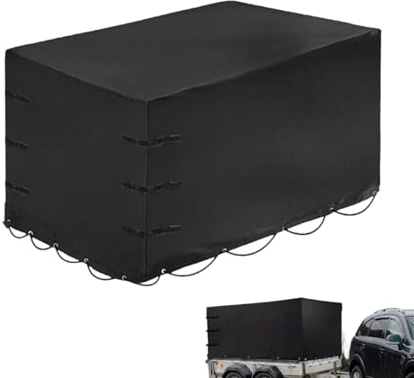 Cubierta de remolque de viaje, protector impermeable y resistente al viento, lona Oxford resistente al viento, para lluvia, viento, prevención UV, camping, clima frío, verano, viaje largo