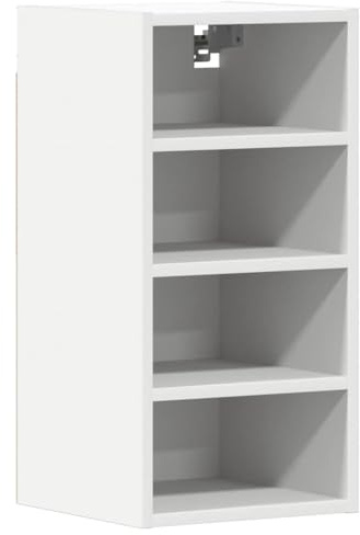 Foknhdi Riga Armadietto pensile bianco 30×29,5×60 cm, in materiale legnoso, capacità di carico 90 kg, per cucina e bagno