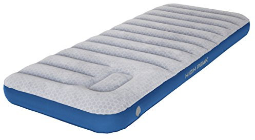 High Peak 40043 Unisex Cross Beam Single extra long Luftbett, mit integrierte Fußpumpe und Anti-Rutsch Funktion, atmungsaktiv, robust, Oberseite weich, für Indoor und Outdoor, hellgrau/blau, XXL