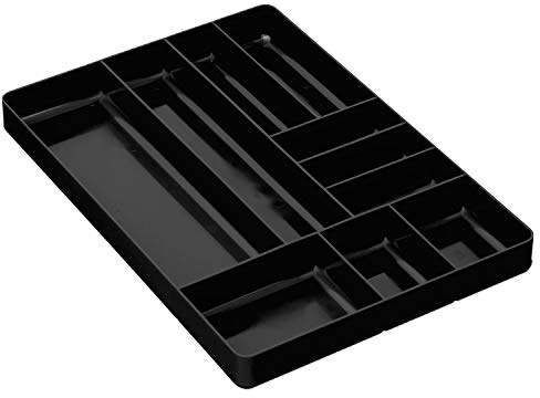Ernst MFG 10 Compartment Drawer Organizer: Heavy Duty Stackable Tray for Automotive Tool Organization -Low Profile Toolbox - Nuts and Bolts, Tools, Parts, Easy to Clean - Black - Made in the USA