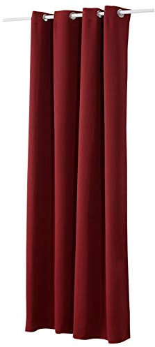 WOLTU Gardinen mit Ösen, Verdunklungsvorhang für Wohnzimmer Schlafzimmer, Blickdicht, gegen Kälte und Hitze, 250g/m² Dicke, 135 x 225 cm, Bordeaux
