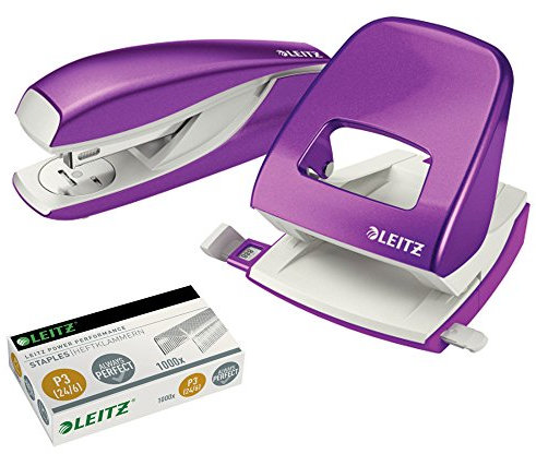 Leitz 5008 NeXXt Series Bürolocher, Metall, bis zu 30 Blatt (Set ? violett)