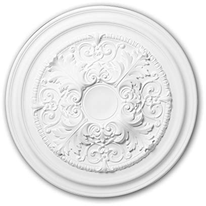PRO[f]home® - Ceiling Rose 156001 Ceiling Decoration Medallion Rosette Decorative Element Neo-Classicism Style White Ø 69.5 cm Profhome