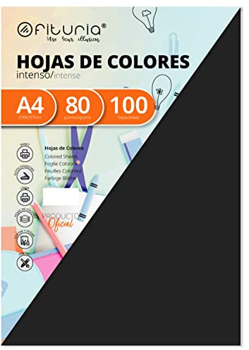 Förpackning med 100 ark, svart, storlek A4, 80 g