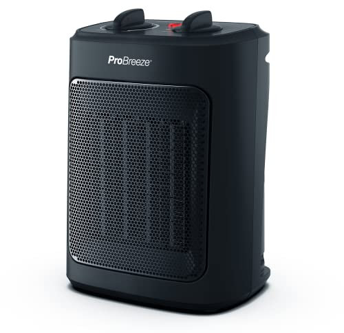 Pro Breeze Stufetta Elettrica Basso Consumo 2000W in Ceramica - 3 modalità, ventilazione, protezione surriscaldamento/ribaltamento. Compatta e sicura per casa, ufficio, bagno. Termoventilatore