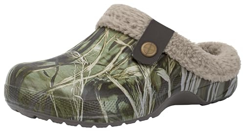 ChayChax Donna Uomo Invernali Zoccoli Sabot Imbottiti Calde Morbide Pantofole Casa Esterno in Comode Peluche Inverno Impermeabile Scarpe da Giardino, Khaki, 35/36 EU