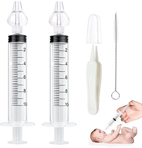 Aolso Nasenspüler, 2 Stück Wiederverwendbare Nasenreiniger mit Baby Nasenpinzette und Reinigungsbürste, Nasenreinigungs,Baby Nasendusche-10ml…