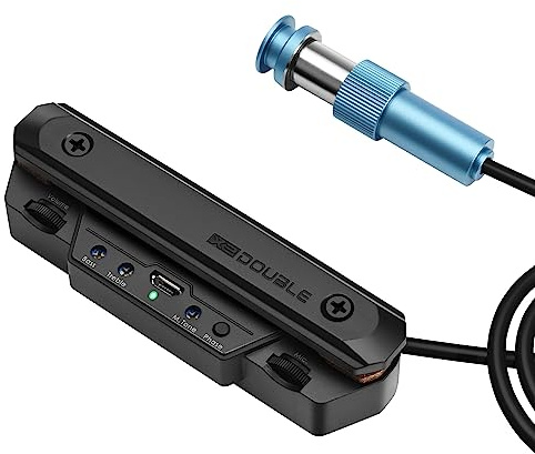 Acoustic Guitar Pickup Rechargable Active Soundhole Guitar Pickup Adjustable Pickup for Guitar Magnetic Coil Build-in Volume Control Guitar Microphone Acoustic Pickup