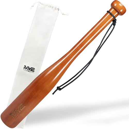 Oramics Holz Baseballschläger Softballschläger für Kinder Teennager Jugendliche 48cm 18Zoll inklusive Tragetasche, Baseball Schläger mit Schlaufe aus einem Stück Holz gefertigt (Dunkelbraun, 48 cm)