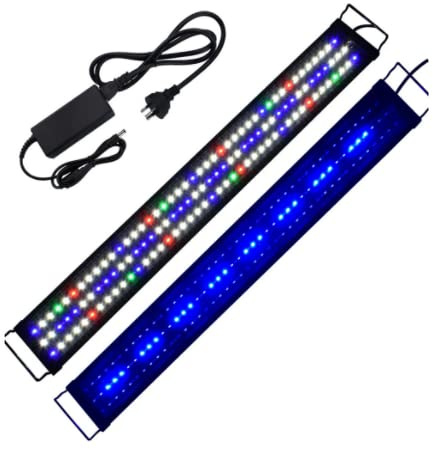 Belfoyer Aquarium Beleuchtung, Aquarium LED Beleuchtung,25W， 24/7 Beleuchtungs Zyklus, 5 Farben, erweiterbare Beleuchtung für 90–110 cm große Aquarien [Energieklasse A]