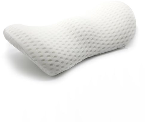 Edumov Lendenwirbelkissen, Ergonomisches Rückenkissen, Memory Foam Lendenkissen Auto, Komfort Rückenstützkissen zur Druckentlastung, Rückenpolster für Bett/Stuhl/Autositz/Bürostuhl (Weiß)