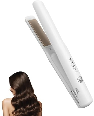 Portable Mini Hair Straightener for Travel, Cordless Hair Straighteners for Short Hair, USB-C Rechargeable Flat Iron with Adjustable Temperature, Small Wireless Curling Wand