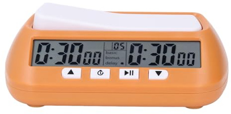 XUMIUZIY Digital Chess Timer, Professional Easy Operation Chess Clock Clear Display Move Setting for Go Game (Yellow)