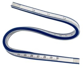 YUSSEQDD Flexibel kurvlinjal Böjbar linjal Dubbelsidig quiltning Mätverktyg Oumbärligt för ritning och arbete Ritverktyg Flexibel böjd, 30 cm