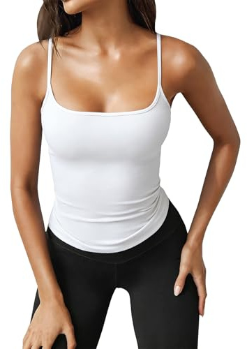 ZUIMEIHQH Camisole Tops for Women, Party Sexy Cami Tank Crop Y2K Top Scoop Neck Adjustable Straps, Summer Going Out Vest Tops Women UK for Gym Yoga