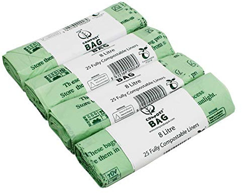 All-Green 8 Litre Compostable Kitchen Caddy Liners-100 Bags, 8L