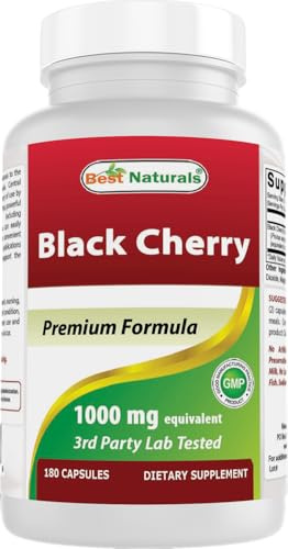 Best Naturals Black Cherry 1000 mg 180 Capsules (180 Count (Pack of 1))