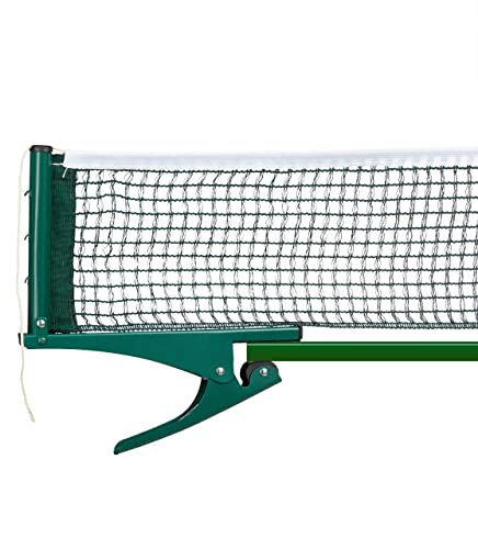 Relaxdays Tischtennisnetz, Ping-Pong-Netz, Metallklemmen, Outdoor, wasserabweisend, H x B x T: 15 x 174 x 2,5 cm, grün