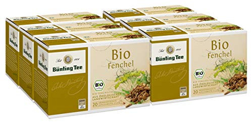 Bünting Tee Fenchel 6er Pack – Bio Kräuter- und Fencheltee – 6 x 20 Teebeutel