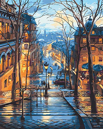 Lienzos para Pintar con Numeros Cuadro Pintar por Numeros Regalo de Pintura al óleo para Adultos Pintar con Numeros Manualidades DIY Pintura al óleo Kit con Pinceles y Pinturas 40x50cm Sin Marco