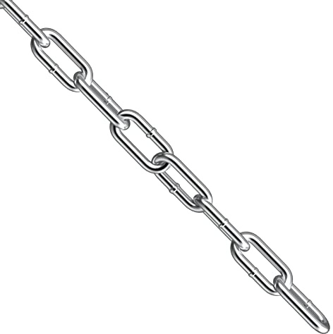hannger Kedja i rostfritt stål, 1/4 tum x 4 fot kraftig stark säkerhetskedja, tjock metallkedjelänk, tuff förtöjningskedja för båt, ankarkedja, staketgrindar, stöldskydd, gunga, däckkedjor