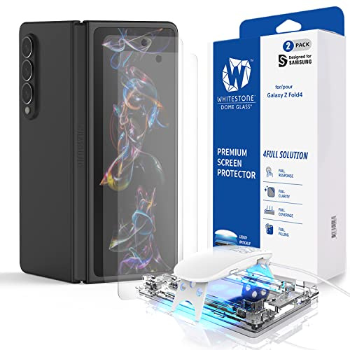DOME GLASS [2PACK] Whitestone Screen Protector for Samsung Galaxy Z Fold 4 2022, Full Tempered Glass [Easy to Install Kit] Smart Phone Screen Guard - 2PCK