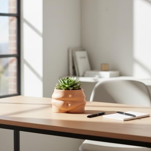 Misijuer Ceramic Pot Belly Planter - Body Form Flower Pot with Draniage Hole & Rubber Plugs for Indoor/Outdoor Plants - Modern Boho Decorative Planter for Home Decor -Plants not Included