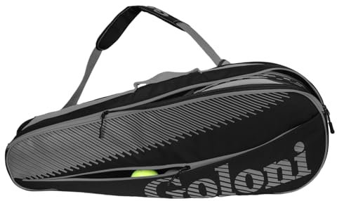 Goloni Tennistasche für 3–4 Schläger mit extra Vordertasche für andere wichtige Dinge, Tennisschläger-Tasche mit abnehmbarem Schultergurt, Grau