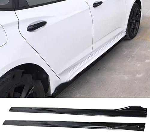 Auto Seitenschweller Flügeldiffusor für Audi A1 A3 A4 A5 A6 A7 A8 B6 B7 B8 B9 C6 C7 C8 D3 D4 D5 D6,Universal Trittbretter Seitenschürze Seitenrock Splitter,A/Glossyblack