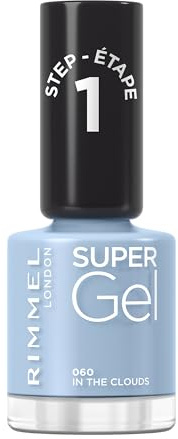 Rimmel Super Gel Nail Polish 060 In the Clouds | Glossy gel-like manicure,, no base coat or UV lamp, intense colour, 3D shine, up to 14 days chip-resistant wear, wide brush