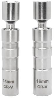 14mm / 16mm Universal Magnet Drehbarer Zündkerzenschlüssel, MoreChioce Magnetisches Gelenk Zündkerzenschlüssel Zündung 360° Drehbarer Treibersatz 3/8 Zoll Flexibel Zündkerzenschlüssel,Kurz