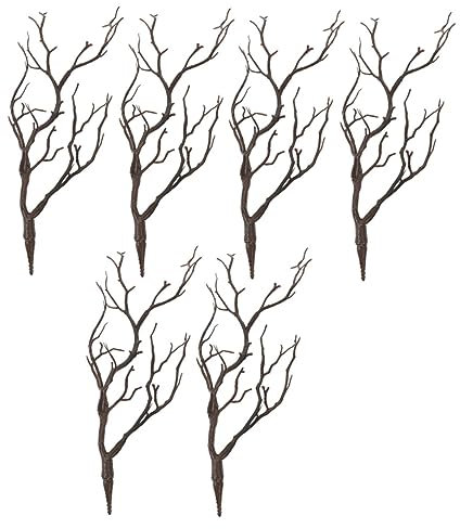 FUNOMOCYA 6st Faux Geweih Zubehör Künstliche Blumenkunst Künstliches Geweih, Getrocknete Äste Kitzhorn-Stirnband Weißes Hirschhorn Weihnachten Rentiergeweih Vase Plastik Zweig Pflanzenstamm