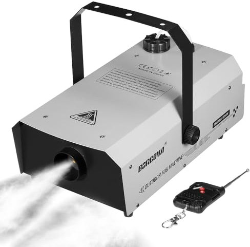 BORGOVA Máquina de niebla de 1500 W con DMX, control remoto inalámbrico y función de temporizador, máquina de humo profesional impermeable para DJs de escenario, Halloween, fiestas, conciertos,