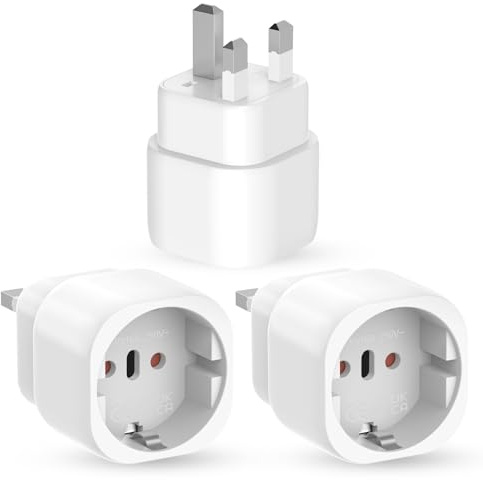 3 st engelsk nätadapter, universell reseadapter, brittisk adapter, lämplig för Storbritannien, Irland, Qatar, Skottland, Malaysia, etc.(typ G)